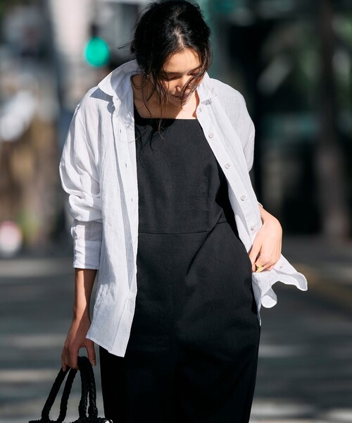 23区 S(ニジュウサンクチイサイサイズ)の「LIBECO ベーシック シャツ(シャツ/ブラウス・レディース・ホワイト系/ネイビー系/オレンジ系1/ダークグリーン系1/ダークブラウン系1/ローズ系/ベージュ系/ふじ色系1・32)」の19枚目の写真