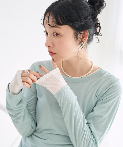 FREAK'S STORE(フリークスストア)の「シアーセットTシャツ/レイヤード シアーロンT(Tシャツ/カットソー・レディース・サックスブルー/ピンク/チャコールグレー・フリ-)」の20枚目の写真
