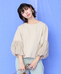 tシャツ 「JETSET SOLO PLUS」ボーディングパスシルケットTシャツ レディース FREDY & GLOSTER｜シルケット袖口 ロール5分袖ロゴTシャツ