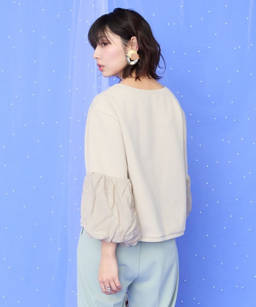 JETSET SOLO PLUS (ジェットセットソロプラス)の「【JETSET SOLO PLUS】シャイニーストーンボリュームスリーブカットソー(Tシャツ/カットソー・レディース・グレイッシュベージュ/ブラック・FREE)」の10枚目の写真