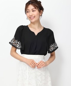 セール】□2024春夏新作□刺繍ケープ袖ブラウス/MM418105