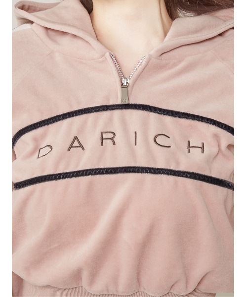 ダーリッチ Darich ラインベロアショートフーディ （ピンク