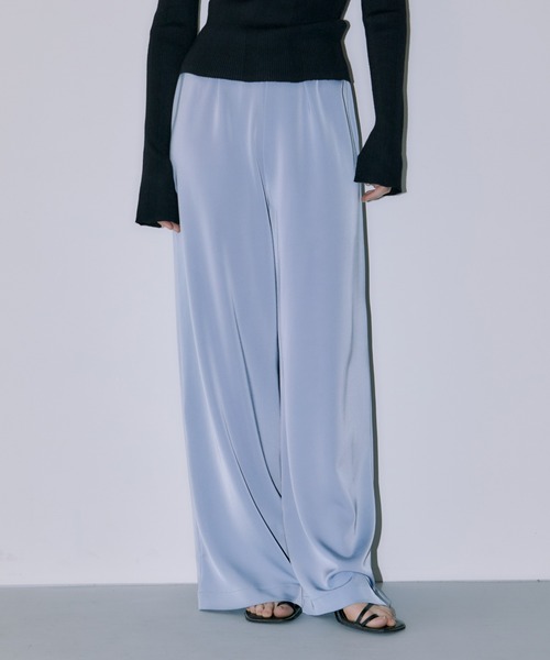 LIENCOEUR（リアンクール）の「POPサテンワイドストレートパンツ（その他パンツ・レディース・ネイビー/ピンク/ライトグリーン/ライトブルー/ブラック・FREE）」の21枚目の写真