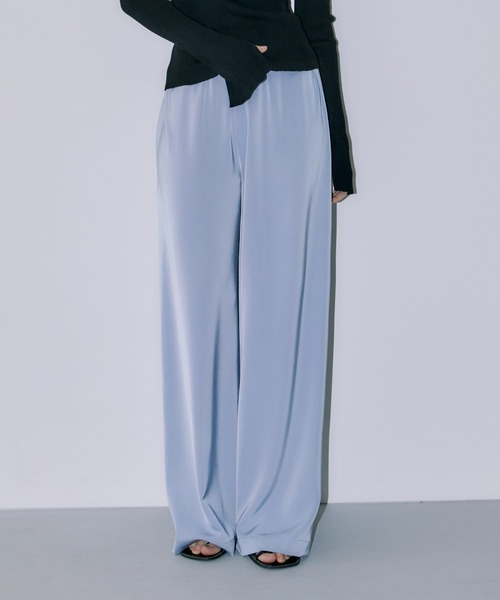 LIENCOEUR（リアンクール）の「POPサテンワイドストレートパンツ（その他パンツ・レディース・ネイビー/ピンク/ライトグリーン/ライトブルー/ブラック・FREE）」の20枚目の写真