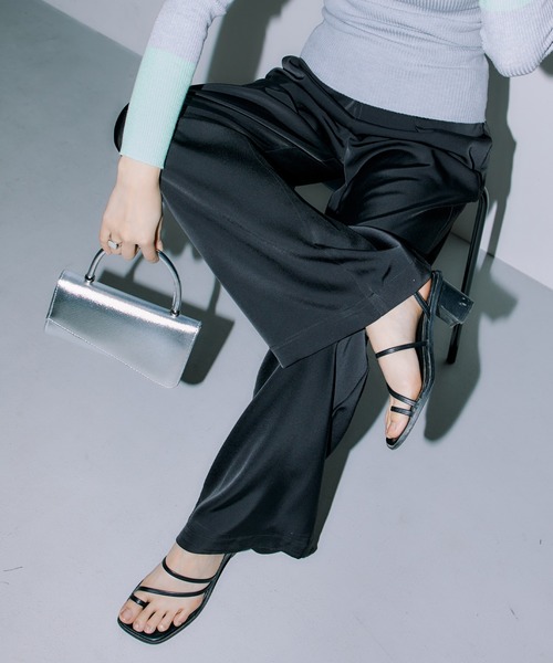 LIENCOEUR（リアンクール）の「POPサテンワイドストレートパンツ（その他パンツ・レディース・ネイビー/ピンク/ライトグリーン/ライトブルー/ブラック・FREE）」の16枚目の写真