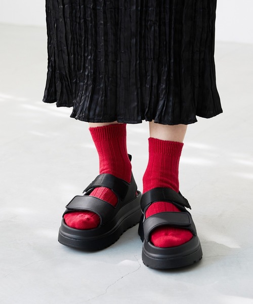 welleg（ウェレッグ）の「ベルクロ 厚底サンダル（サンダル・レディース・ブラック/アイボリー/ブラウン・S/M/L/LL）」の14枚目の写真