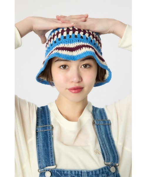 RODEO CROWNS WIDE BOWL（ロデオクラウンズワイドボウル）の「ガラニットハット（ハット・レディース・グレー系その他/マルチ/ブルー系その他・FREE）」の3枚目の写真