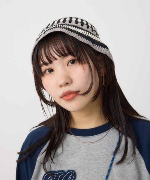 RODEO CROWNS WIDE BOWL（ロデオクラウンズワイドボウル）の「ガラニットハット（ハット・レディース・グレー系その他/マルチ/ブルー系その他・FREE）」の17枚目の写真