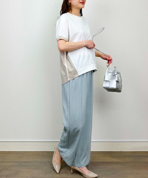 PICCIN(ピッチン)の「配色布帛切り替えプルオーバー(Tシャツ/カットソー・レディース・ホワイト系その他/ブラック系その他・M)」の8枚目の写真