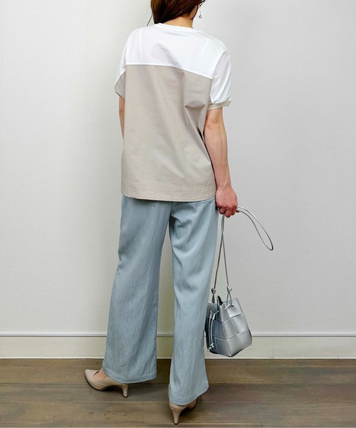 PICCIN(ピッチン)の「配色布帛切り替えプルオーバー(Tシャツ/カットソー・レディース・ホワイト系その他/ブラック系その他・M)」の9枚目の写真