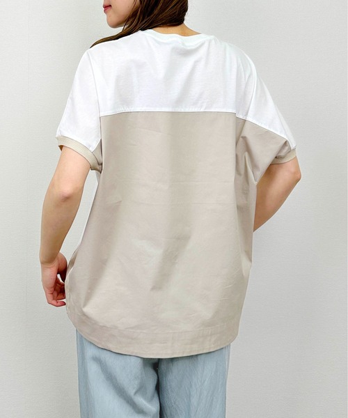 PICCIN(ピッチン)の「配色布帛切り替えプルオーバー(Tシャツ/カットソー・レディース・ホワイト系その他/ブラック系その他・M)」の5枚目の写真