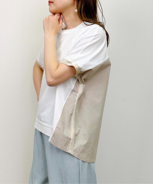 PICCIN(ピッチン)の「配色布帛切り替えプルオーバー(Tシャツ/カットソー・レディース・ホワイト系その他/ブラック系その他・M)」の6枚目の写真