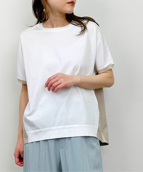 PICCIN(ピッチン)の「配色布帛切り替えプルオーバー(Tシャツ/カットソー・レディース・ホワイト系その他/ブラック系その他・M)」の3枚目の写真