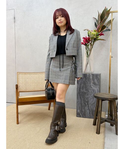 EVRIS（エヴリス）の「ショートレングスジャケット【セットアップ着用可能】（テーラードジャケット・レディース・ブラック/グレー/その他1・FREE）」の10枚目の写真