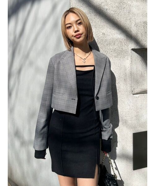 EVRIS（エヴリス）の「ショートレングスジャケット【セットアップ着用可能】（テーラードジャケット・レディース・ブラック/グレー/その他1・FREE）」の11枚目の写真
