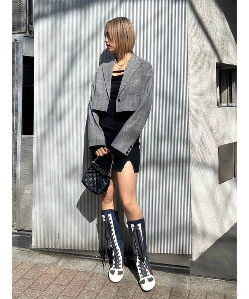 EVRIS（エヴリス）の「ショートレングスジャケット【セットアップ着用可能】（テーラードジャケット・レディース・ブラック/グレー/その他1・FREE）」の13枚目の写真