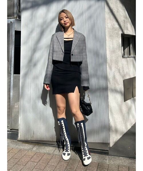 EVRIS（エヴリス）の「ショートレングスジャケット【セットアップ着用可能】（テーラードジャケット・レディース・ブラック/グレー/その他1・FREE）」の14枚目の写真