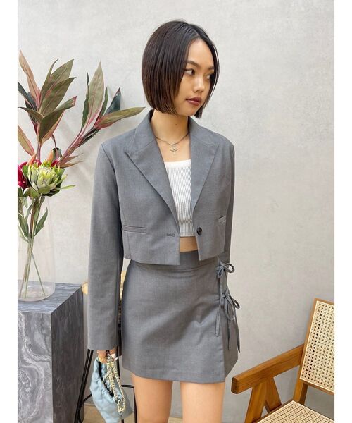 EVRIS（エヴリス）の「ショートレングスジャケット【セットアップ着用可能】（テーラードジャケット・レディース・ブラック/グレー/その他1・FREE）」の18枚目の写真