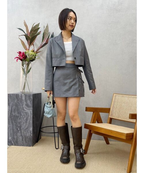 EVRIS（エヴリス）の「ショートレングスジャケット【セットアップ着用可能】（テーラードジャケット・レディース・ブラック/グレー/その他1・FREE）」の19枚目の写真