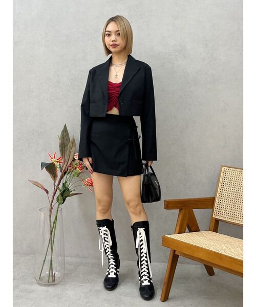 EVRIS（エヴリス）の「ショートレングスジャケット【セットアップ着用可能】（テーラードジャケット・レディース・ブラック/グレー/その他1・FREE）」の22枚目の写真