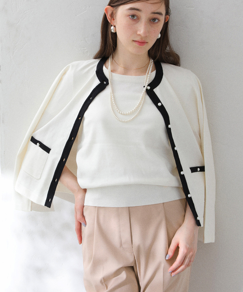 La TOTALITE(ラトータリテ)の「【洗える】パールアンサンブル(アンサンブル・レディース・イエロー/ラベンダー/ホワイト・FREE)」の2枚目の写真