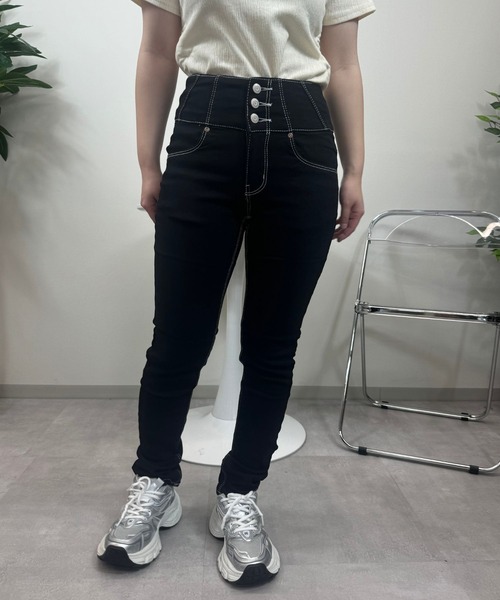 UP START(アップスタート)の「【sevens】PT ハイウエストスキニーパンツ(その他パンツ・レディース・ブラック/ブラック系その他/ブルー・FREE)」の4枚目の写真