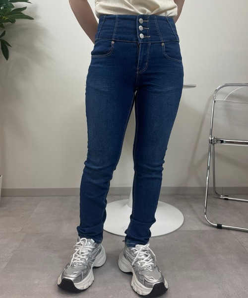 UP START(アップスタート)の「【sevens】PT ハイウエストスキニーパンツ(その他パンツ・レディース・ブラック/ブラック系その他/ブルー・FREE)」の6枚目の写真