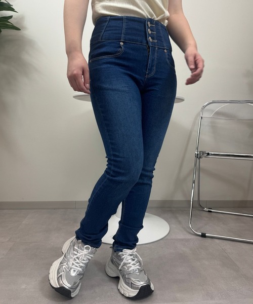 UP START(アップスタート)の「【sevens】PT ハイウエストスキニーパンツ(その他パンツ・レディース・ブラック/ブラック系その他/ブルー・FREE)」の7枚目の写真