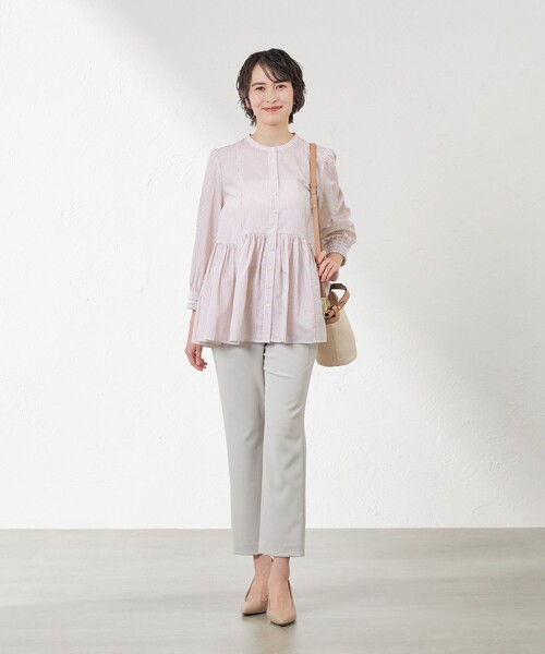 amaca（アマカ）の「先染めストライプブラウス（シャツ/ブラウス・レディース・ピンク系その他2/ブルー系その他4・38/40）」の3枚目の写真