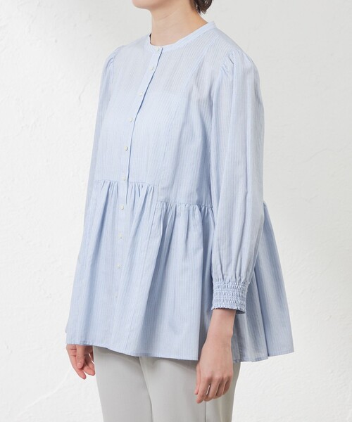 amaca（アマカ）の「先染めストライプブラウス（シャツ/ブラウス・レディース・ピンク系その他2/ブルー系その他4・38/40）」の6枚目の写真