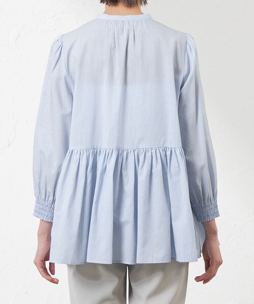 amaca（アマカ）の「先染めストライプブラウス（シャツ/ブラウス・レディース・ピンク系その他2/ブルー系その他4・38/40）」の7枚目の写真