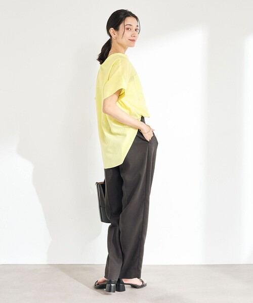 green label relaxing（グリーンレーベルリラクシング）の「［size TALLあり］Softリネンライク パンツ -マシンウォッシャブル・吸水速乾-（スラックス・レディース・ナチュラル/ホワイト/ダークグレー・TALL/40/38/36）」の13枚目の写真