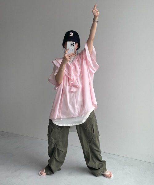 wee9s(ウィークス)の「vintage like curve cargo pants / ヴィンテージライクカーブカーゴパンツ(カーゴパンツ・レディース・ブラック/カーキ・size1/size2)」の9枚目の写真
