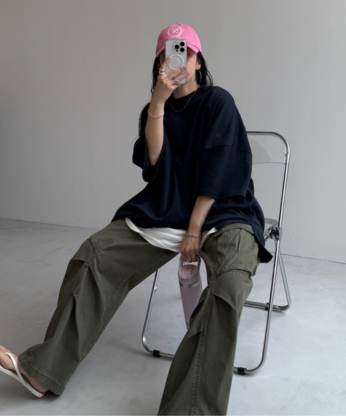 wee9s(ウィークス)の「vintage like curve cargo pants / ヴィンテージライクカーブカーゴパンツ(カーゴパンツ・レディース・ブラック/カーキ・size1/size2)」の22枚目の写真