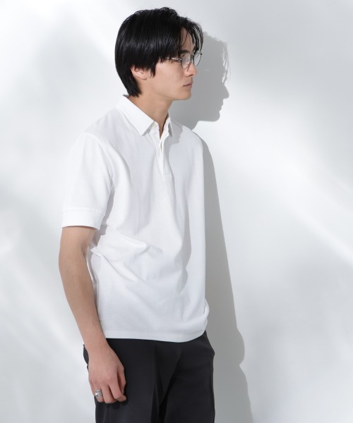 NANO universe（ナノユニバース）の「Anti Soaked(R)  汗染み防止 比翼ポロシャツ（ポロシャツ・メンズ・ブラック/トップグレー/ホワイト・S/M/L）」の4枚目の写真