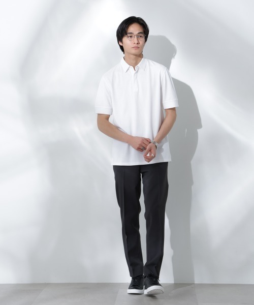 NANO universe（ナノユニバース）の「Anti Soaked(R)  汗染み防止 比翼ポロシャツ（ポロシャツ・メンズ・ブラック/トップグレー/ホワイト・S/M/L）」の8枚目の写真