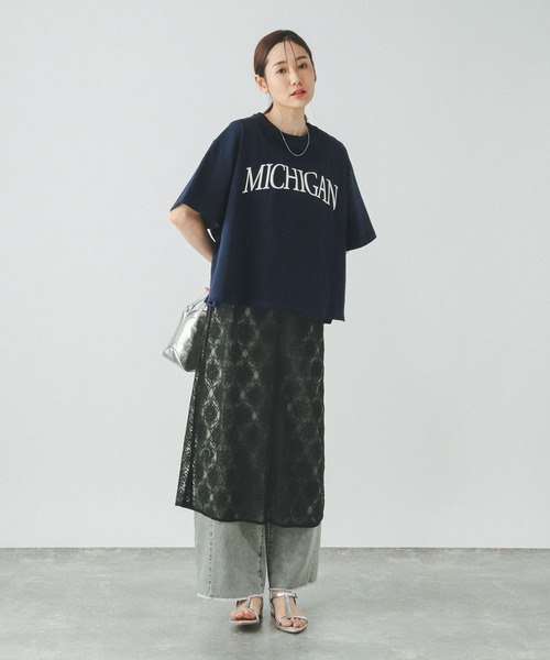 t出品 セール】ヘビロッTEEワイドプリント半袖/289396（Tシャツ