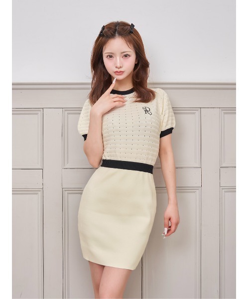 darich バックオープンアイレットニットミニワンピース バックオープンアイレットニットミニワンピース – Darich