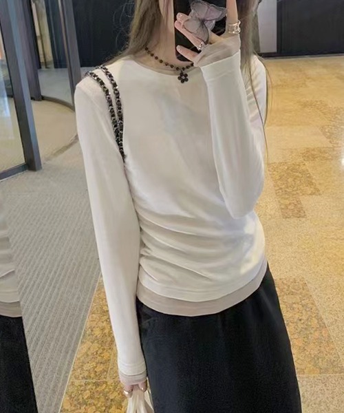 aimoha(アイモハ)の「ロングスリーブベーシックTシャツ(Tシャツ/カットソー・レディース・グリーン/グレー/ホワイト/ベージュ/パープル/ダークグレー・LARGE/MEDIUM)」の13枚目の写真