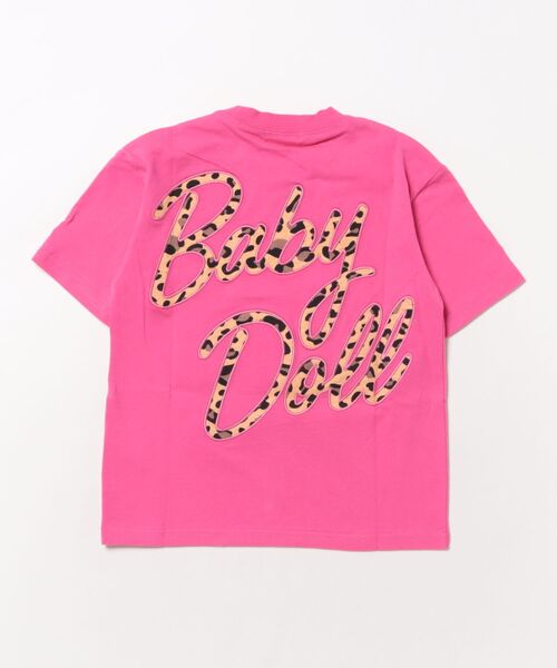 BABYDOLL(ベビードール)の「【綿100%】 親子お揃い ヒョウ柄ポケットTシャツ 0543K(Tシャツ/カットソー・キッズ・ブラック/ピンク系その他7/ホワイト・90cm/110cm/120cm/100cm/130cm/140cm/80cm/150cm)」の4枚目の写真