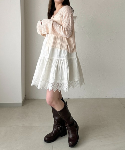 apres jour clair（アプレジュールクレア）の「【apres jour clair】コットンレースキャミチュニック（チュニック・レディース・ベージュ/オフホワイト・フリー/X-LARGE）」の15枚目の写真