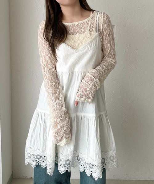 apres jour clair（アプレジュールクレア）の「【apres jour clair】コットンレースキャミチュニック（チュニック・レディース・ベージュ/オフホワイト・フリー/X-LARGE）」の18枚目の写真