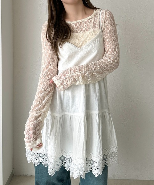 apres jour clair（アプレジュールクレア）の「【apres jour clair】コットンレースキャミチュニック（チュニック・レディース・ベージュ/オフホワイト・フリー/X-LARGE）」の19枚目の写真