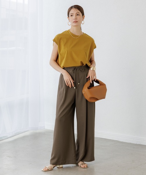 Elura（エルーラ）の「サラサラリラクシーワイドパンツ＜低身長サイズあり＞/321521（その他パンツ・レディース・ブラック系その他/オフホワイト/ネイビー/ブラック/ダークブラウン/グリーン/ホワイト/レオパード・SMALL/MEDIUM/LARGE/Ws S/Ws M）」の14枚目の写真