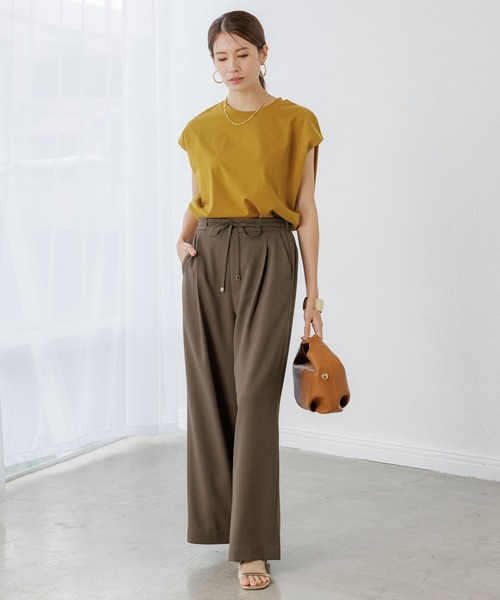 Elura（エルーラ）の「サラサラリラクシーワイドパンツ＜低身長サイズあり＞/321521（その他パンツ・レディース・ブラック系その他/オフホワイト/ネイビー/ブラック/ダークブラウン/グリーン/ホワイト/レオパード・SMALL/MEDIUM/LARGE/Ws S/Ws M）」の15枚目の写真