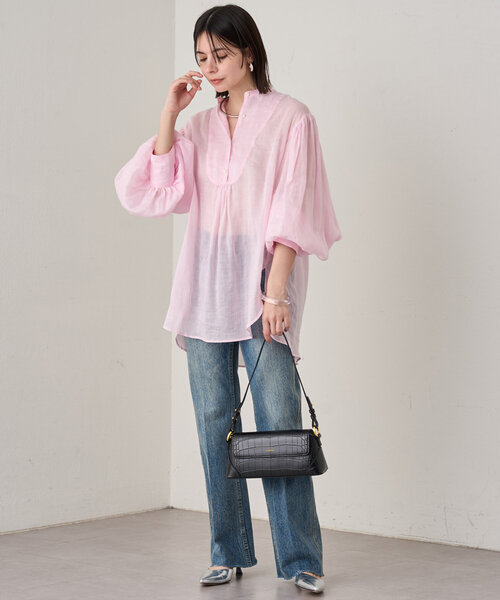 LOUNGEDRESS 20thリネンギャザーチュニック Loungedress】20thリネンギャザーチュニック | OUTLET