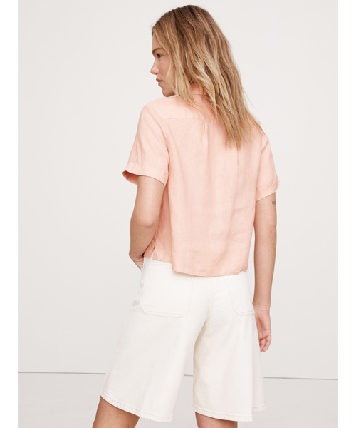Banana Republic(バナナリパブリック)の「ボクシー リネン ショートスリーブ シャツ(シャツ/ブラウス・レディース・ライトベージュ/ブラック/ブラウン/ブラウン系その他/ベージュ/ピンク・XS/L/M/S)」の10枚目の写真
