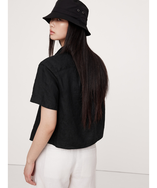 Banana Republic(バナナリパブリック)の「ボクシー リネン ショートスリーブ シャツ(シャツ/ブラウス・レディース・ライトベージュ/ブラック/ブラウン/ブラウン系その他/ベージュ/ピンク・XS/L/M/S)」の12枚目の写真