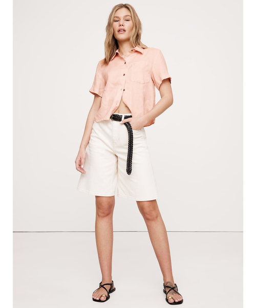 Banana Republic(バナナリパブリック)の「ボクシー リネン ショートスリーブ シャツ(シャツ/ブラウス・レディース・ライトベージュ/ブラック/ブラウン/ブラウン系その他/ベージュ/ピンク・XS/L/M/S)」の19枚目の写真