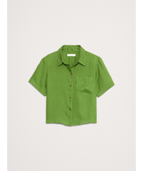 【希少】90s バナナリパブリック リネン素材 オープンカラーシャツ 短丈XL BANANA REPUBLIC FACTORY STORE｜(M)BANANA REPUBLIC FACTORY